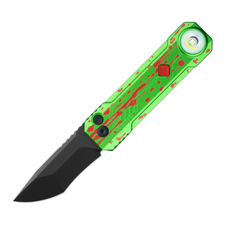 OKNIFE LK Zombie Green Folding Knife with Rechargeable Flashlight & RGB Light