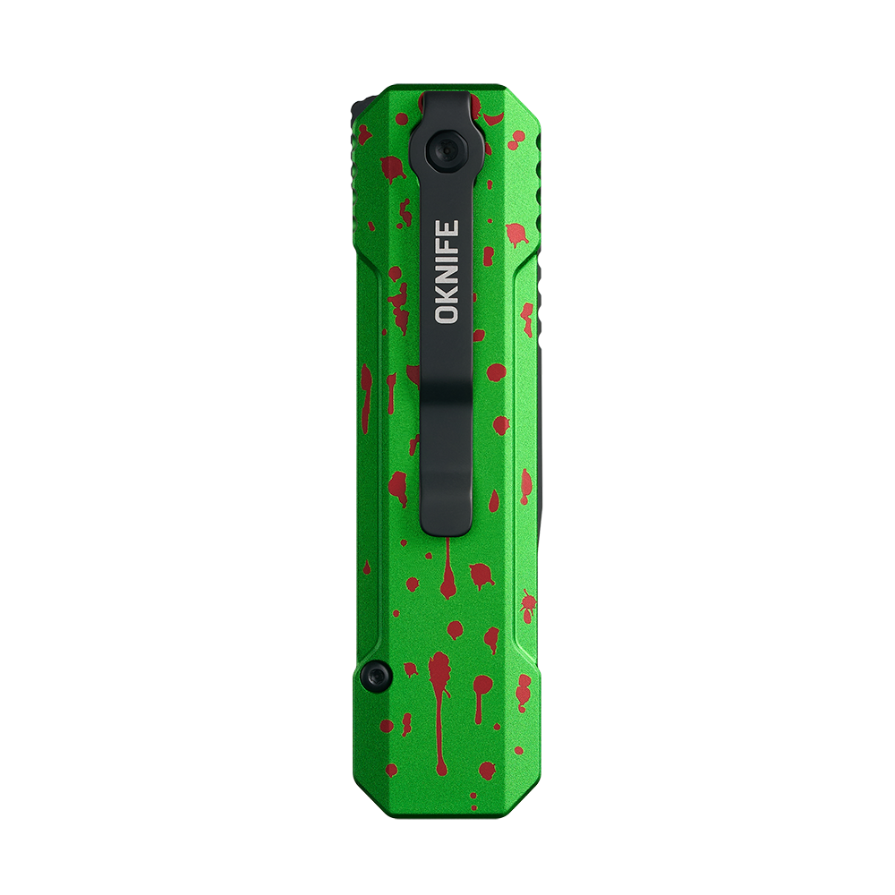 OKNIFE LK Zombie Green Folding Knife with Rechargeable Flashlight & RGB Light (Pre-order)