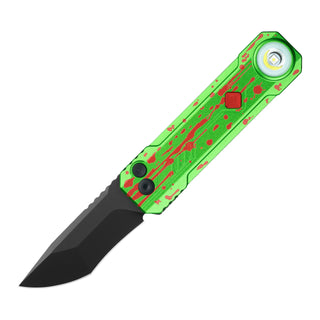 OKNIFE LK Zombie Green Folding Knife with Rechargeable Flashlight & RGB Light