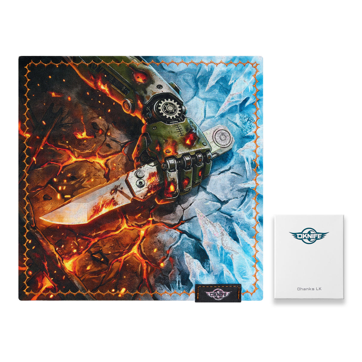 Ohanks LK 8"x8" Dual-Sided Cotton Handkerchief & Microfiber Cleaning Cloth