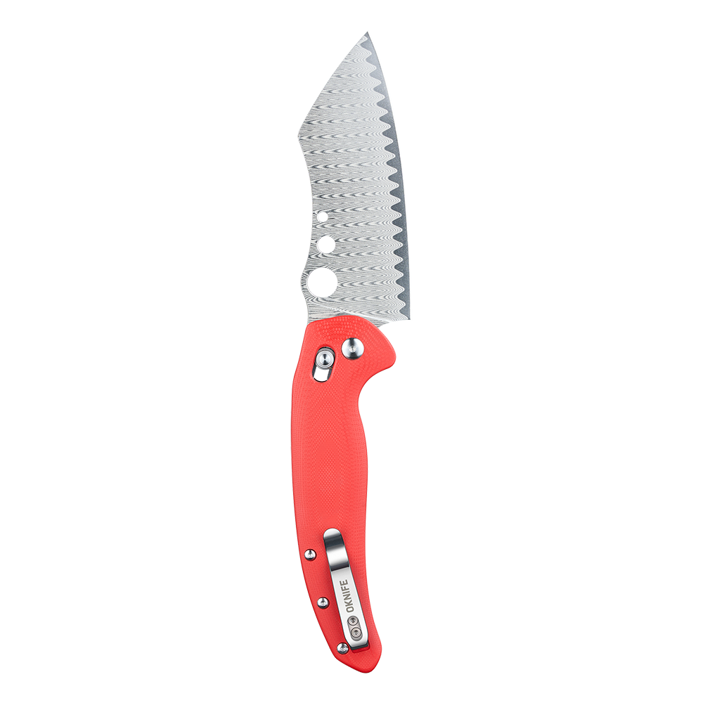 Sentry R1 Folding Chef Knife 4.61'' Steel Blade | Outdoor Kitchen Pocket Knife with G10 Handle (Damascus)
