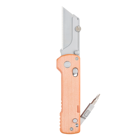 OKNIFE U1 Pro Utility Knife – Orange Micarta with Integrated Screwdriver & Quick-Change Blade System