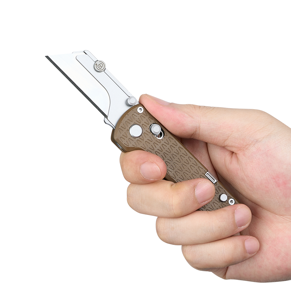 U1 Pro Peek Utility Knife with Folding Screwdriver, Quick Change Blade（Desert Brown)