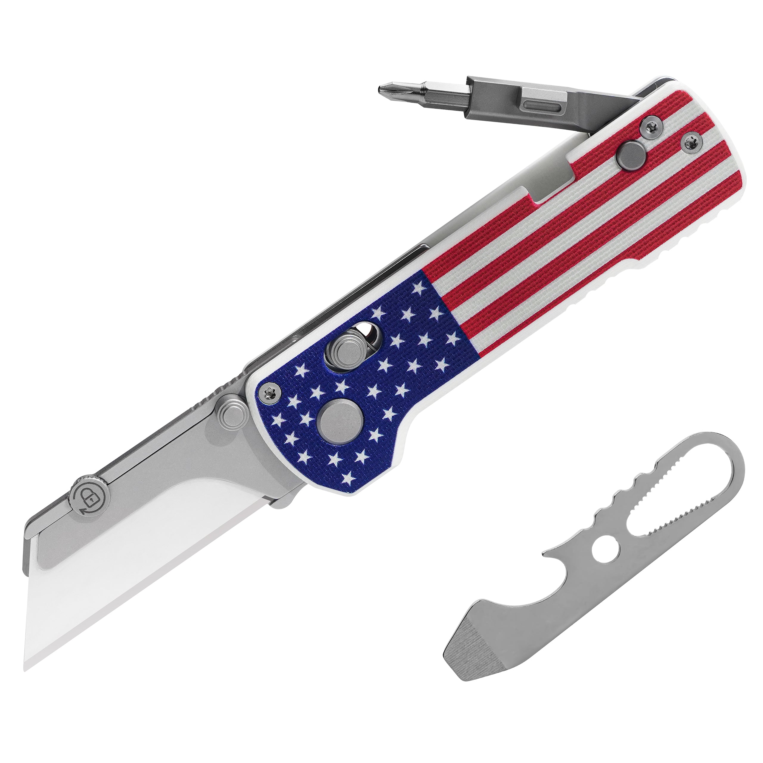 U1 Pro Carbon Fiber Overlay Multitool Folding Utility Knife with